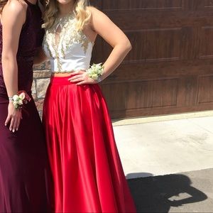 PROM DRESS! Red two-piece, worn once!